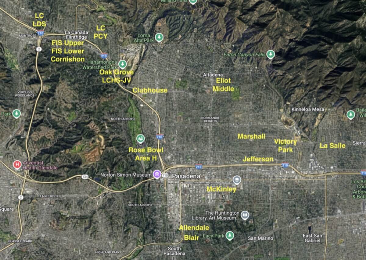 Regional field map — all Region 13 locations
