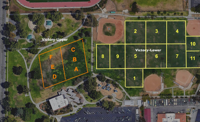 Victory Park practice field map