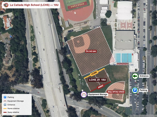 La Cañada High School (LCHS) game field map