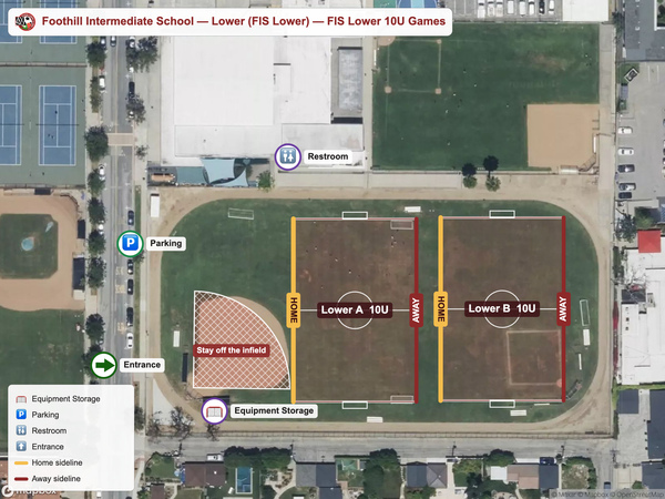 Foothill Intermediate School — Lower (FIS Lower) fis-lower-10u-games field map