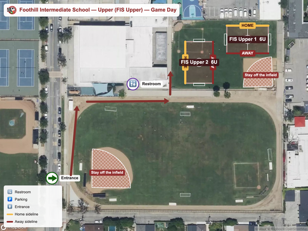 Foothill Intermediate School — Upper (FIS Upper) game field map