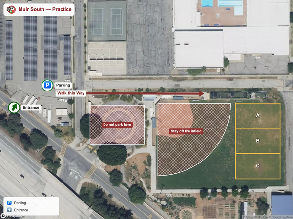 Muir South practice field map