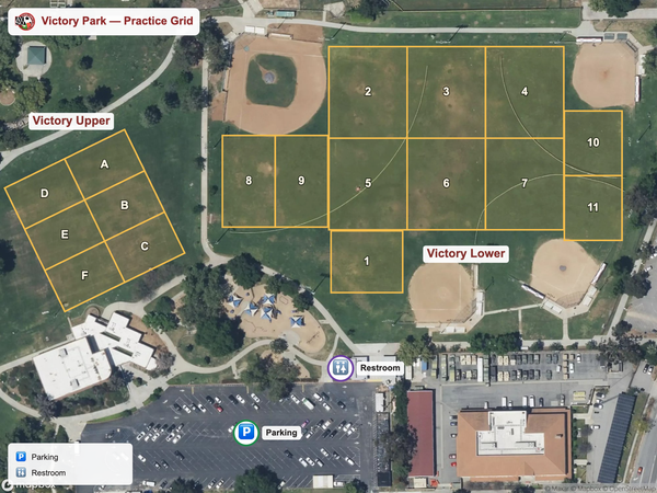 Victory Park practice field map
