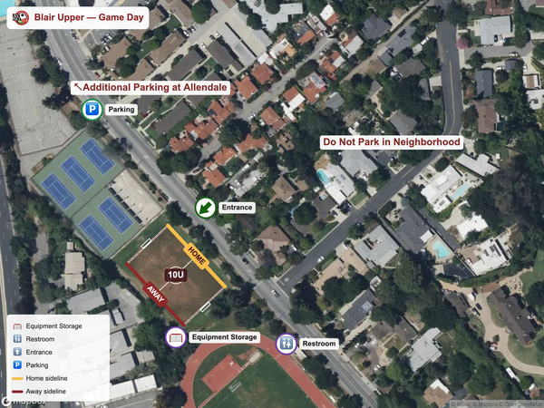 Blair Upper game field map